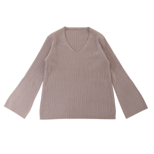 Suéter de punto de jersey de mujer de lana de manga larga personalizado de fábrica OEM de otoño invierno